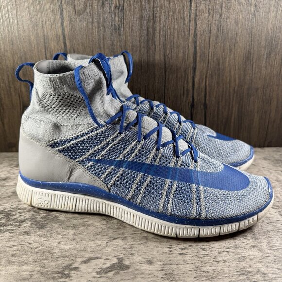 Nike Free Flyknit Mercurial Sneakers Men’s Shoes size 11.5 Gray/Blue 805554-003 - Picture 1 of 10